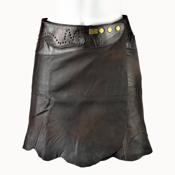 Doenya Mini Rok 'Boho' Leer bruin, boho, Ibiza stijl - Doendoe Webshop