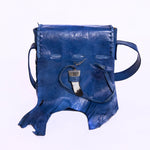 Doenya Leren tas ‘Qabli’ blauw, boho, Ibiza stijl - Doendoe Webshop