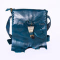 Doenya Leren tas ‘Qabli’ turquoise, boho, Ibiza stijl - Doendoe Webshop
