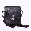 Doenya Leren tas ‘Qabli’ zwart, boho, Ibiza stijl - Doendoe Webshop