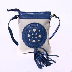 Doenya Tasje ‘Farin’ blauw, boho, Ibiza stijl - Doendoe Webshop