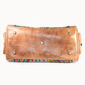 Doenya Leren Reistas 'Kilim X' (naturel) met Marokkaanse kelim