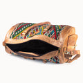 Doenya Leren Reistas 'Kilim X' (naturel) met Marokkaanse kelim