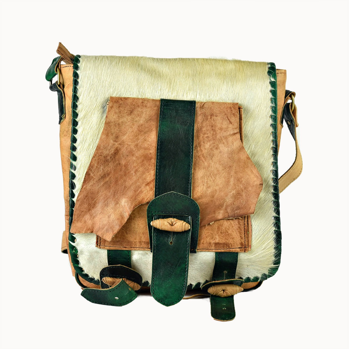 Doenya Leren Tas ‘Amal’ naturel, boho, Ibiza stijl - Doendoe Webshop