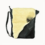 Doenya Leren Tas ‘Diagonale’ zwart, boho, Ibiza stijl - Doendoe Webshop