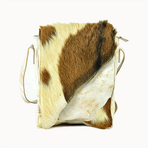 Doenya Leren Tas ‘Diagonale’ wit, boho, Ibiza stijl - Doendoe Webshop