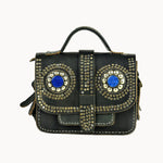 Doenya Leren Tas ‘Malika’ zwart, boho, Ibiza stijl - Doendoe Webshop