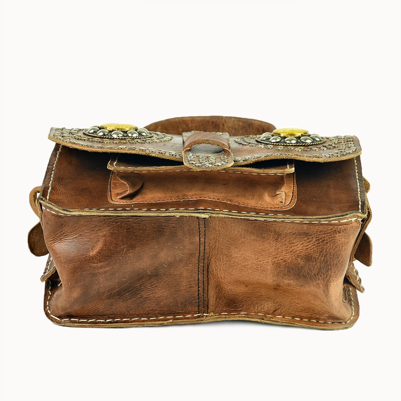 Doenya Leren Tas ‘Malika’ , boho, Ibiza stijl - Doendoe Webshop