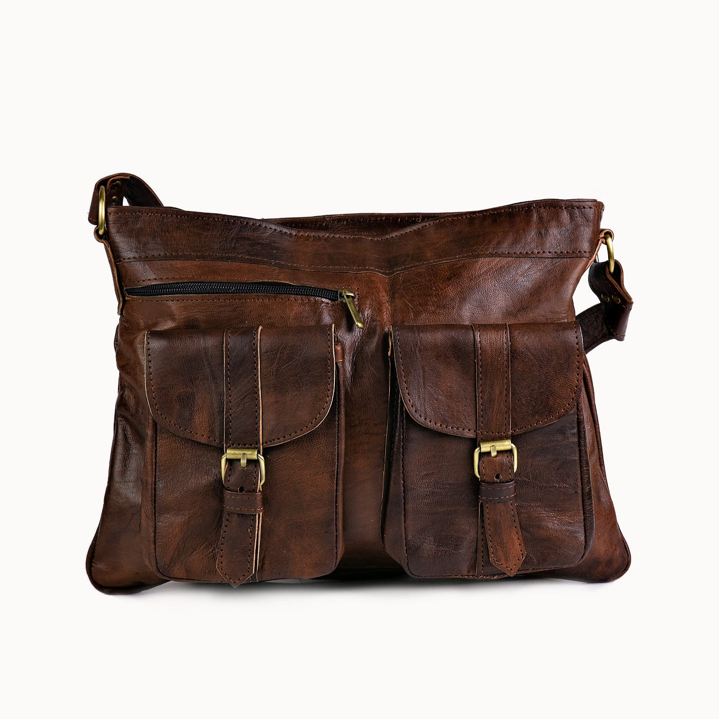 Doenya Leren Tas 'Manon' bruin, boho, Ibiza stijl - Doendoe Webshop