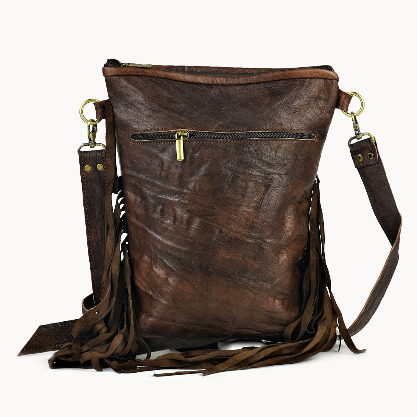 Doenya Leren Tas ‘Pam’ , boho, Ibiza stijl - Doendoe Webshop