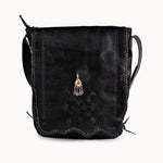 Doenya Leren Tas 'Pandora' zwart, boho, Ibiza stijl - Doendoe Webshop