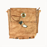 Doenya Leren Tas ‘Tribal’ naturel, boho, Ibiza stijl - Doendoe Webshop