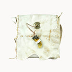Doenya Leren Tas ‘Tribal’ wit, boho, Ibiza stijl - Doendoe Webshop