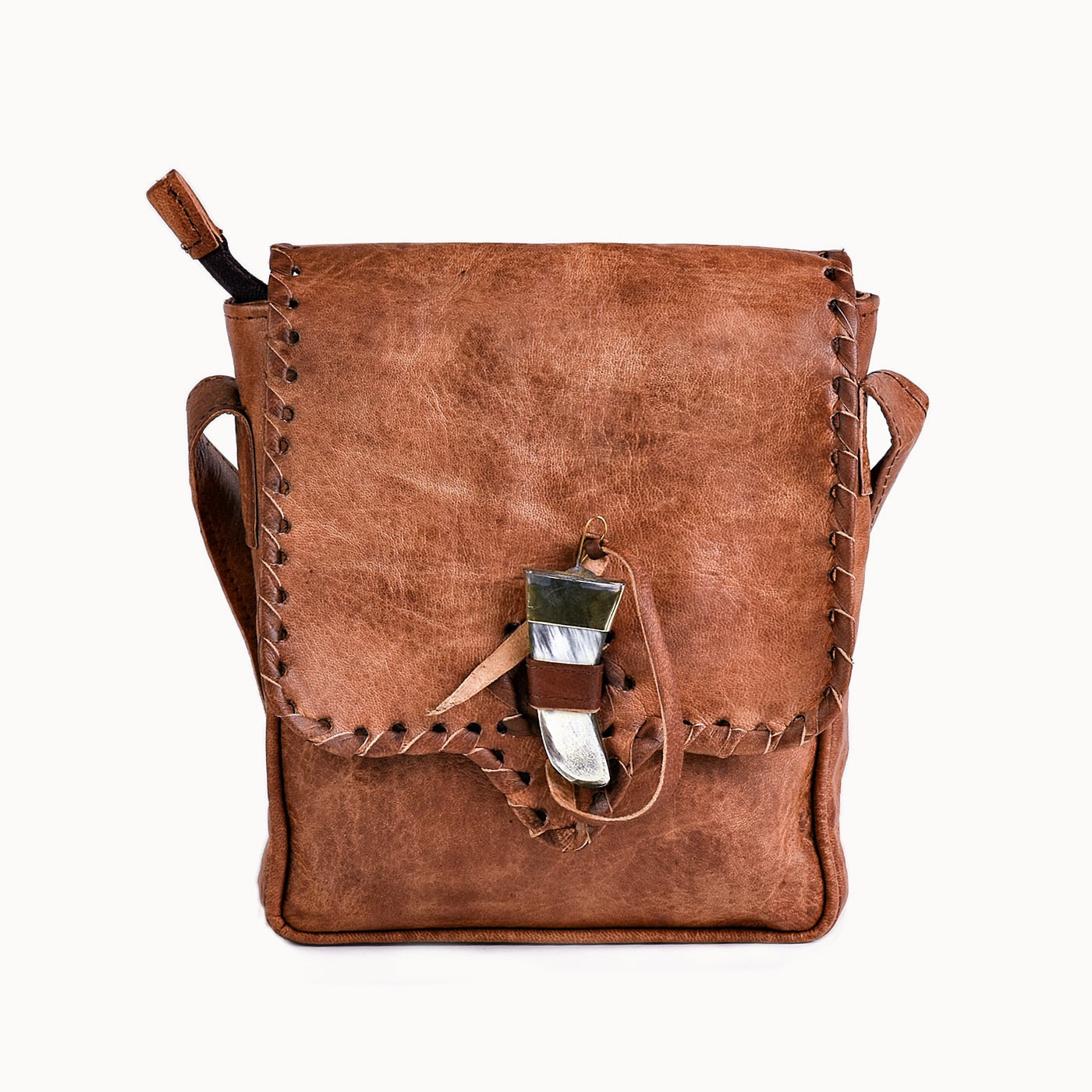 Doenya Leren Tas 'Trina' naturel, boho, Ibiza stijl - Doendoe Webshop