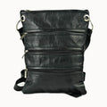 Doenya Leren Tas ‘Zipper’ zwart, boho, Ibiza stijl - Doendoe Webshop