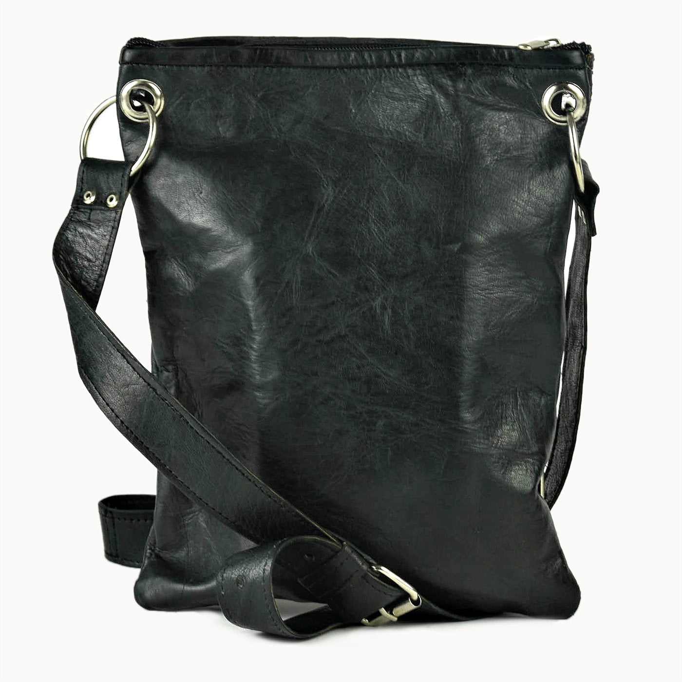 Doenya Leren Tas ‘Zipper’ , boho, Ibiza stijl - Doendoe Webshop