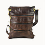 Doenya Leren Tas ‘Zipper’ bruin, boho, Ibiza stijl - Doendoe Webshop
