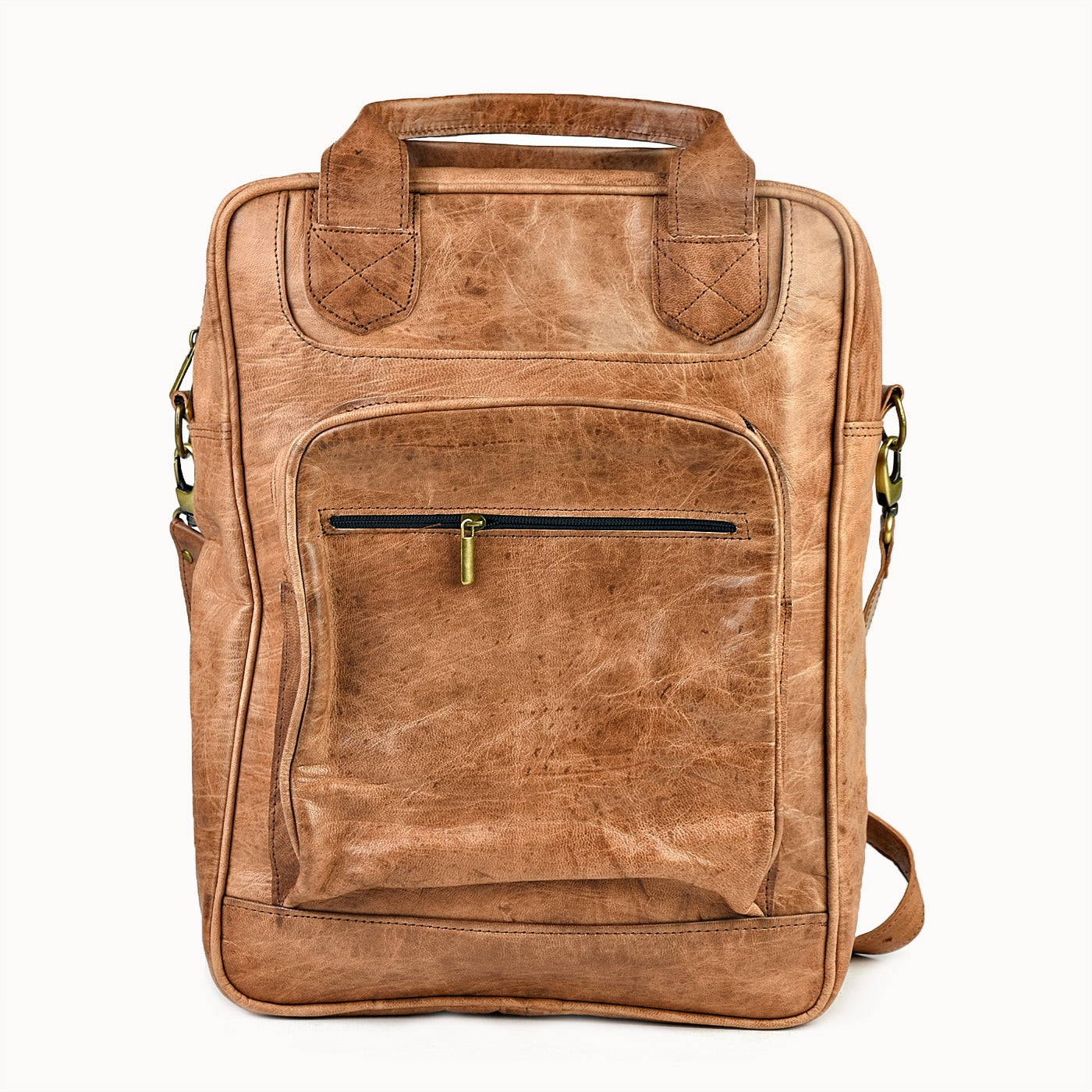 Doenya Leren Rugzak ‘Zoya’ naturel, boho, Ibiza stijl - Doendoe Webshop