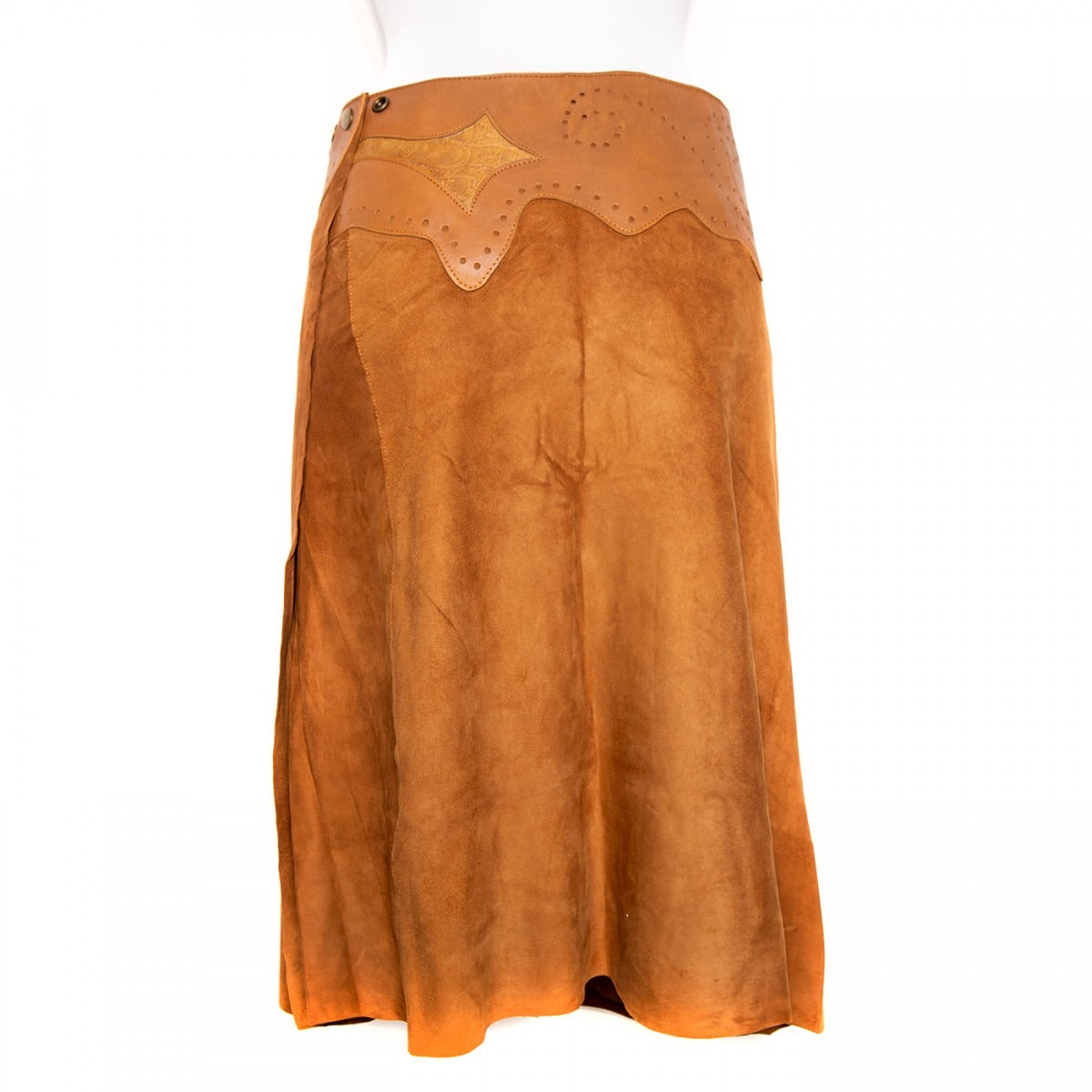 Doenya Midi Rok 'Inlay' met Tasje cognac, boho, Ibiza stijl - Doendoe Webshop