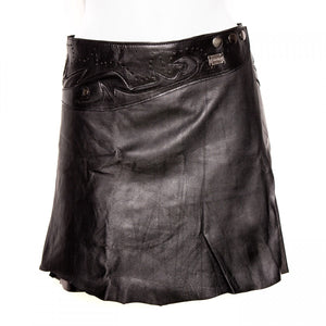 Doenya Mini Rok 'Boho' Leer zwart, boho, Ibiza stijl - Doendoe Webshop