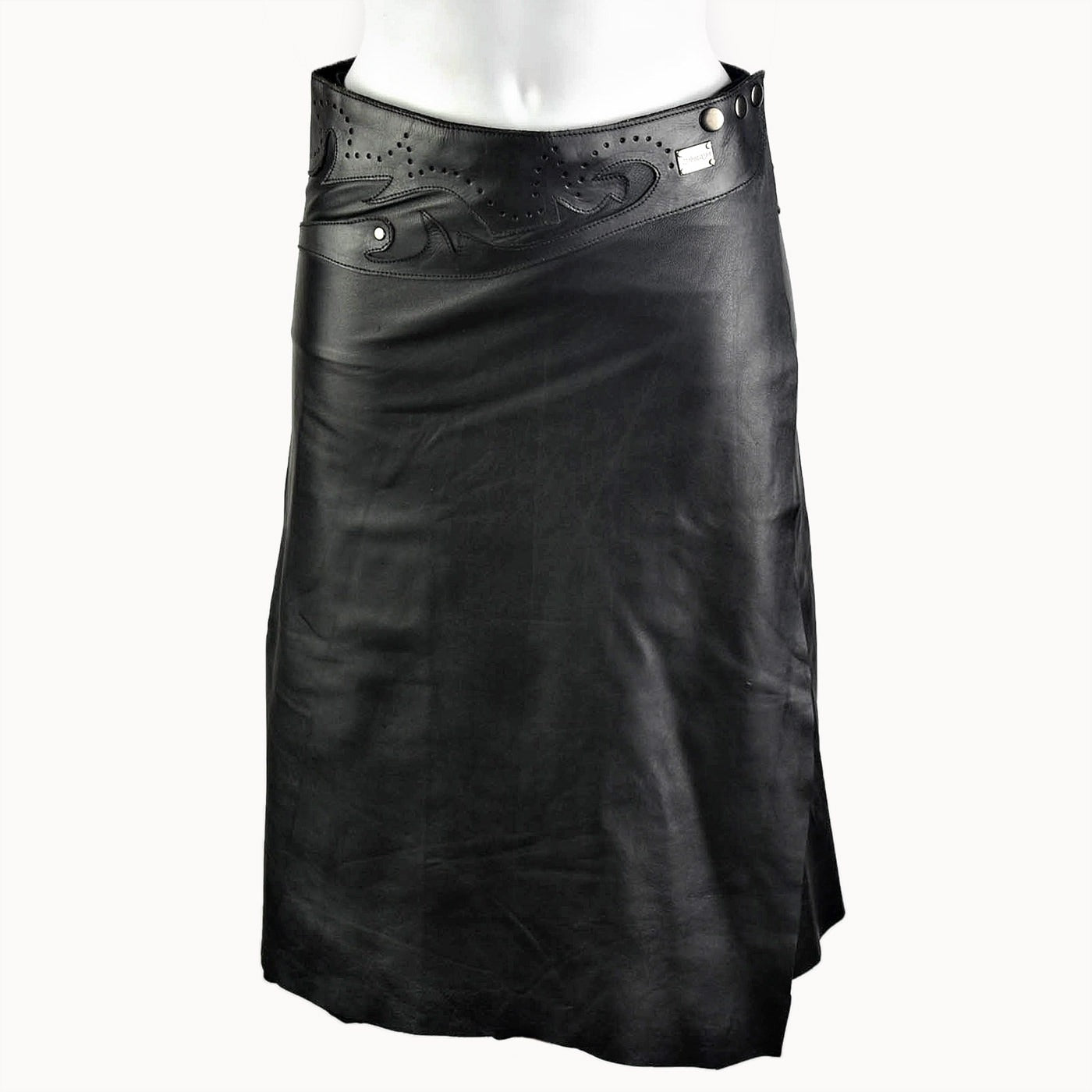 Doenya Midi Rok 'Boho' Leer zwart, boho, Ibiza stijl - Doendoe Webshop
