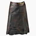 Doenya Midi Rok 'Boho' Leer bruin, boho, Ibiza stijl - Doendoe Webshop