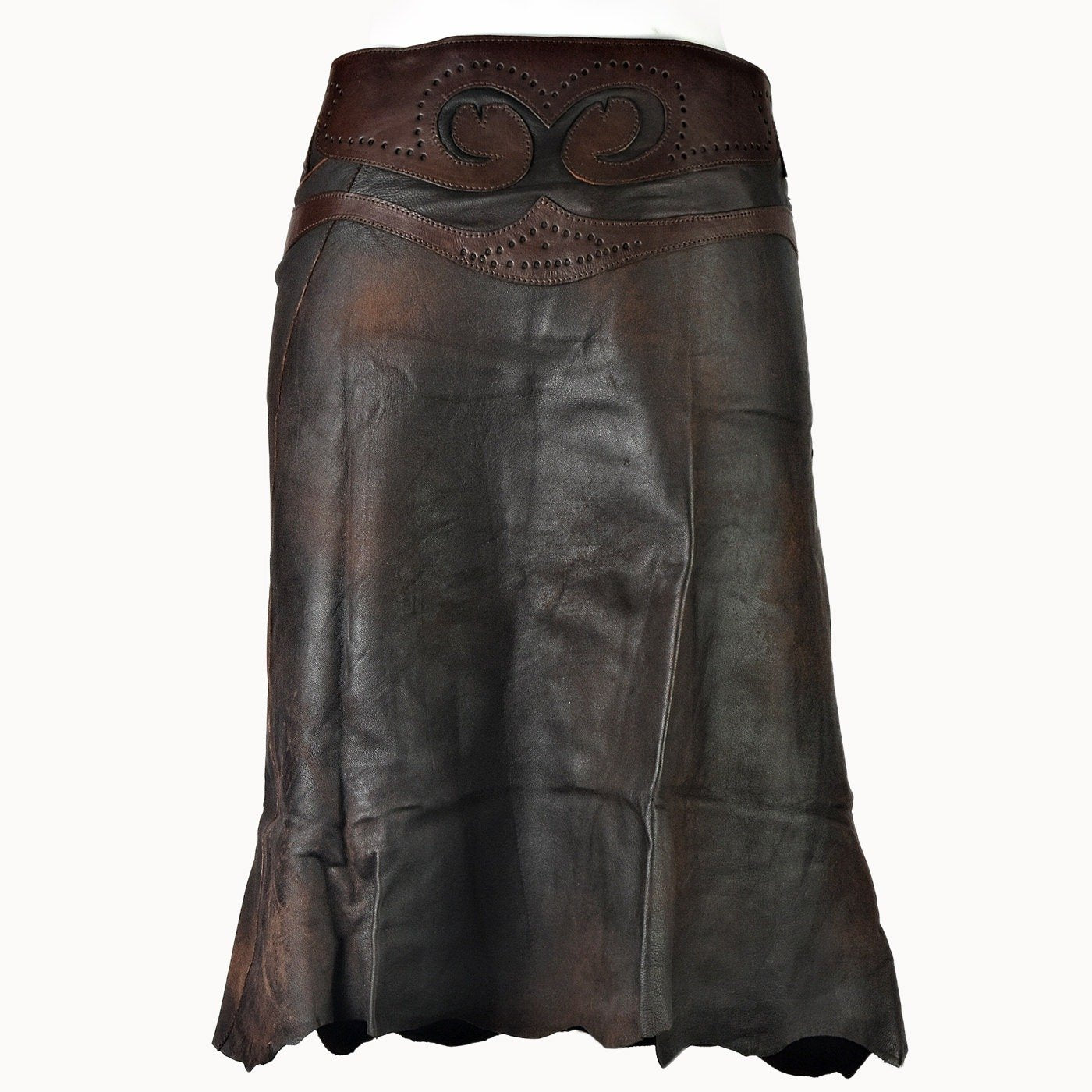Doenya Midi Rok 'Boho' Leer , boho, Ibiza stijl - Doendoe Webshop