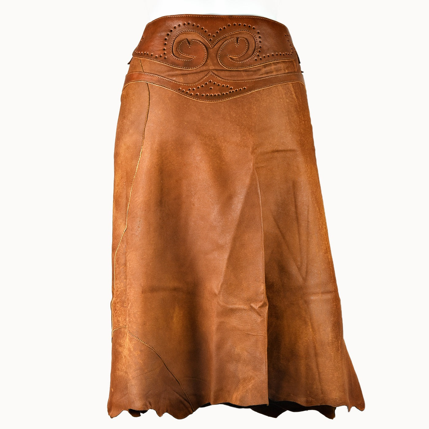 Doenya Midi Rok 'Boho' Leer , boho, Ibiza stijl - Doendoe Webshop