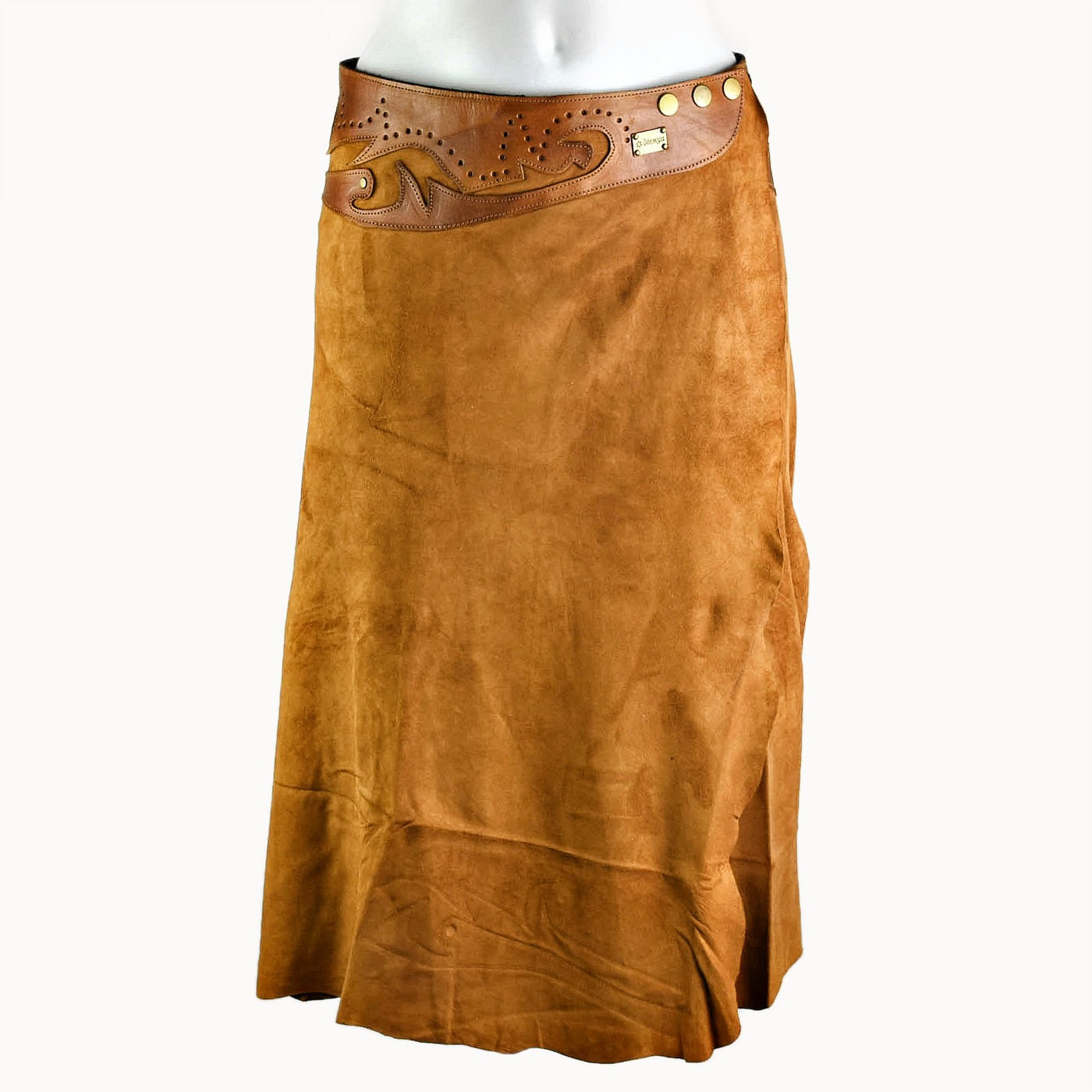 Doenya Midi Rok 'Boho' cognac, boho, Ibiza stijl - Doendoe Webshop