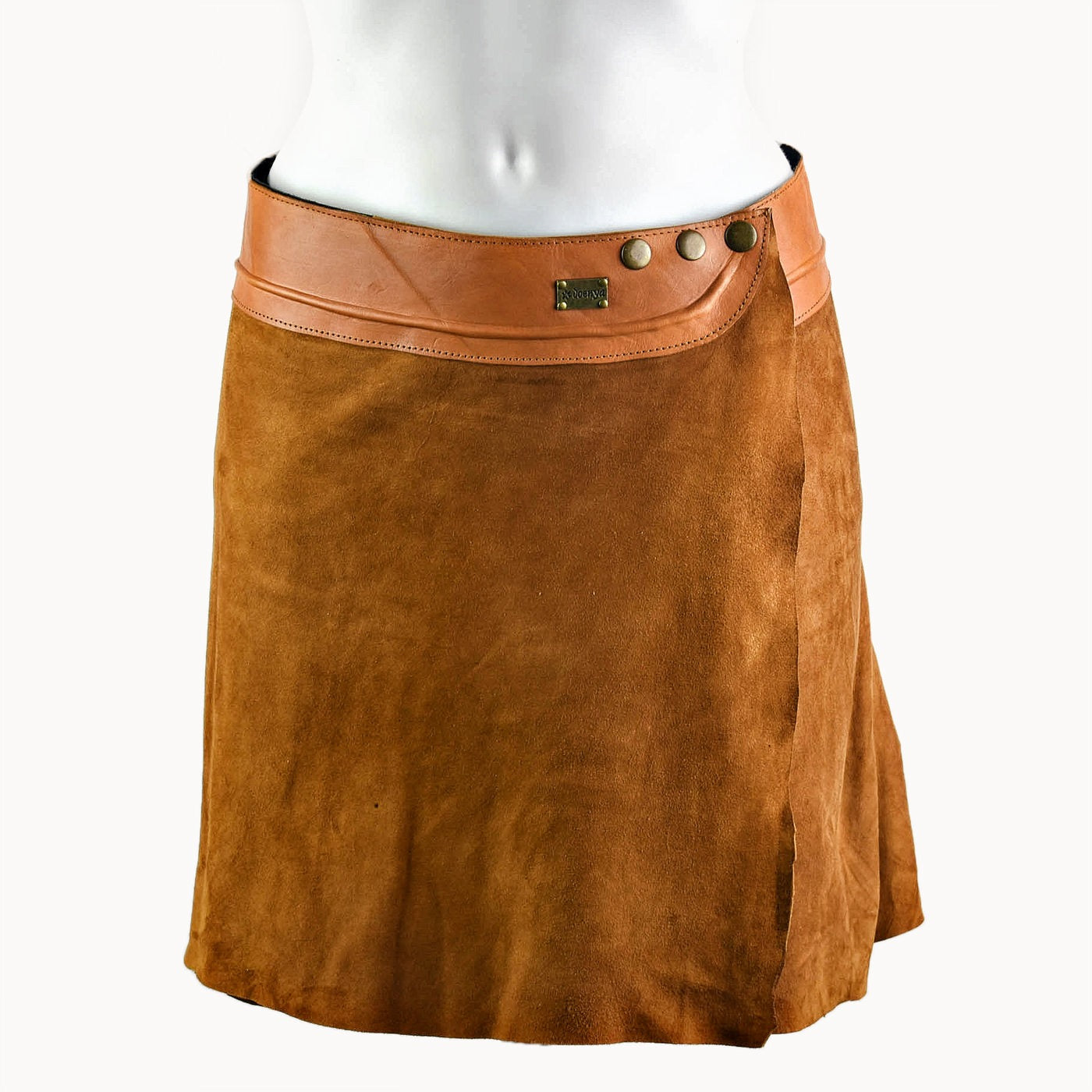 Doenya Mini Rok 'Elegance' cognac, boho, Ibiza stijl - Doendoe Webshop