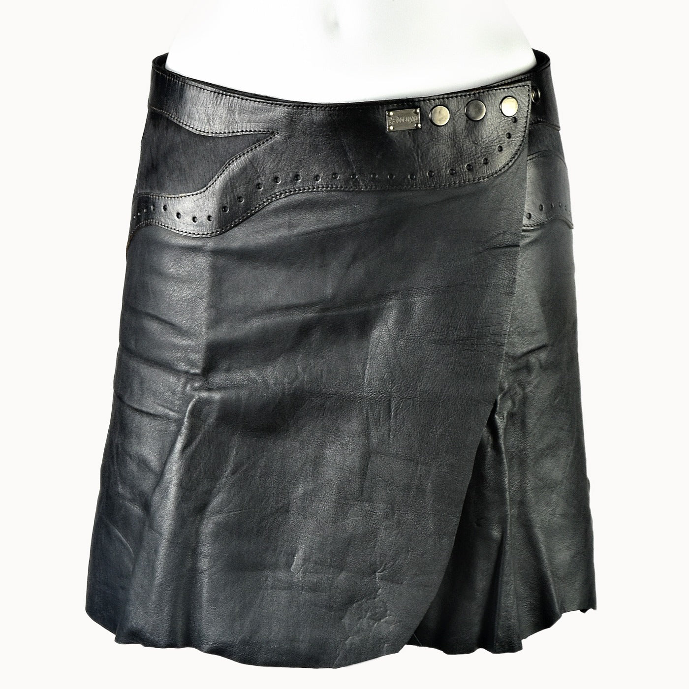 Doenya Mini Rok 'Inlay' Leer zwart, boho, Ibiza stijl - Doendoe Webshop