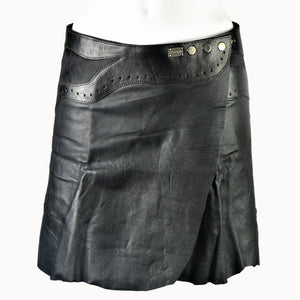 Doenya Mini Rok 'Inlay' Leer zwart, boho, Ibiza stijl - Doendoe Webshop
