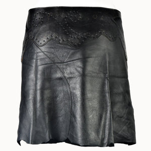 Doenya Mini Rok 'Inlay' Leer , boho, Ibiza stijl - Doendoe Webshop