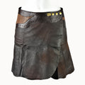 Doenya Mini Rok 'Inlay' Leer bruin, boho, Ibiza stijl - Doendoe Webshop