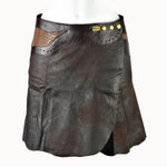 Doenya Mini Rok 'Inlay' Leer bruin, boho, Ibiza stijl - Doendoe Webshop