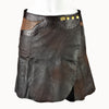 Doenya Mini Rok 'Inlay' Leer bruin, boho, Ibiza stijl - Doendoe Webshop