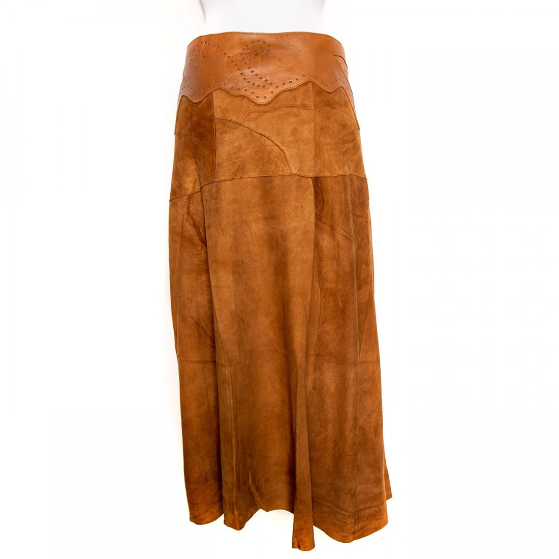 Doenya Lange Rok 'Inlay' cognac, boho, Ibiza stijl - Doendoe Webshop