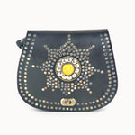 Doenya Leren Tas 'Calla' zwart, boho, Ibiza stijl - Doendoe Webshop