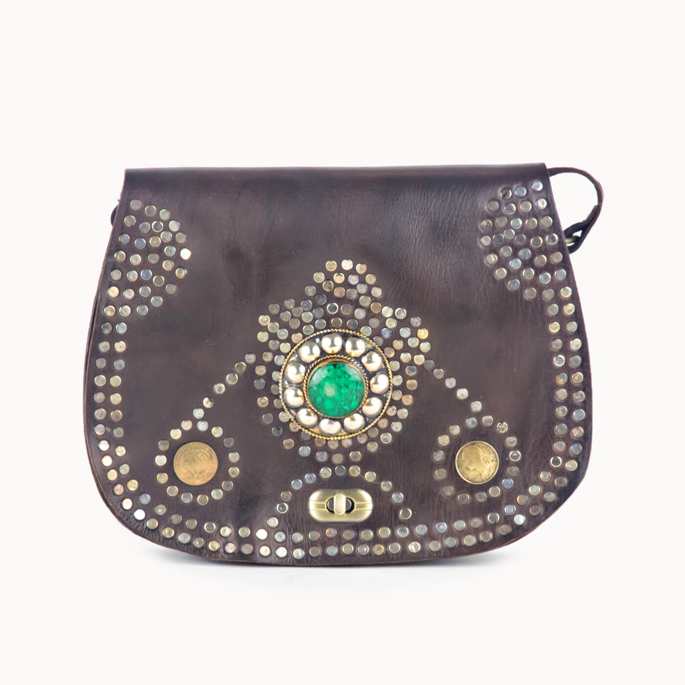 Doenya Leren Tas ‘Jade’ bruin, boho, Ibiza stijl - Doendoe Webshop
