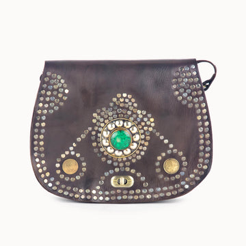 Doenya Leren Tas ‘Jade’ bruin, boho, Ibiza stijl - Doendoe Webshop