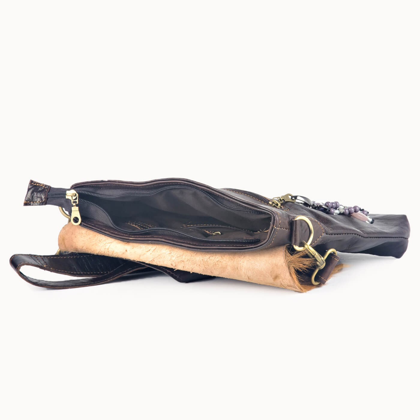 Doenya Leren Tas 'Jaden' , boho, Ibiza stijl - Doendoe Webshop