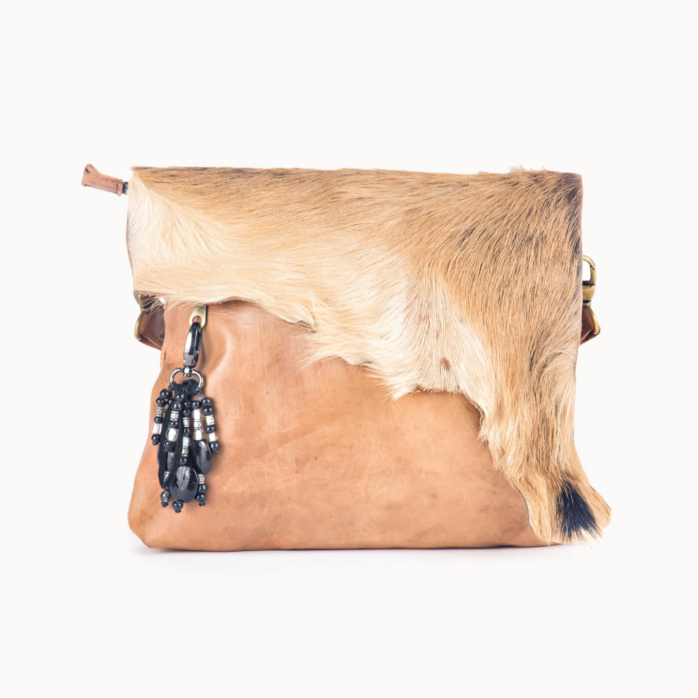 Doenya Leren Tas 'Jaden' naturel, boho, Ibiza stijl - Doendoe Webshop