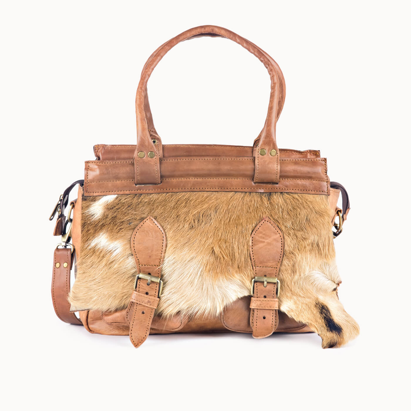 Doenya Leren Tas 'Kayla' naturel, boho, Ibiza stijl - Doendoe Webshop