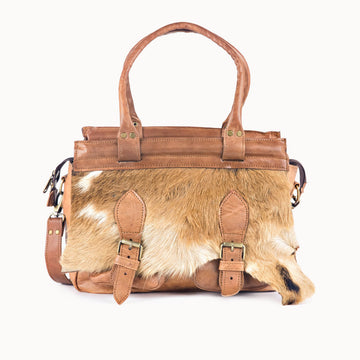 Doenya Leren Tas 'Kayla' naturel, boho, Ibiza stijl - Doendoe Webshop