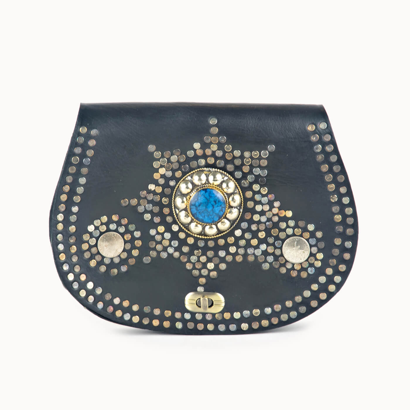 Doenya Leren Tas ‘Odalis’ zwart, boho, Ibiza stijl - Doendoe Webshop
