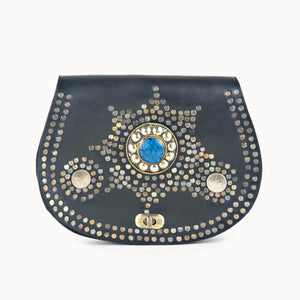 Doenya Leren Tas ‘Odalis’ zwart, boho, Ibiza stijl - Doendoe Webshop