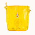 Doenya Leren Tas 'Pandora' geel, boho, Ibiza stijl - Doendoe Webshop