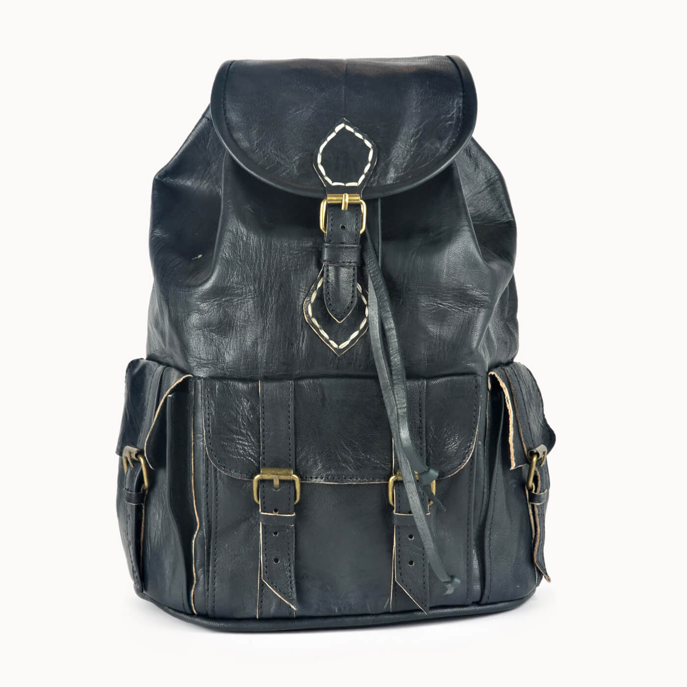 Doenya Leren Rugzak ‘Heidi’ , boho, Ibiza stijl - Doendoe Webshop