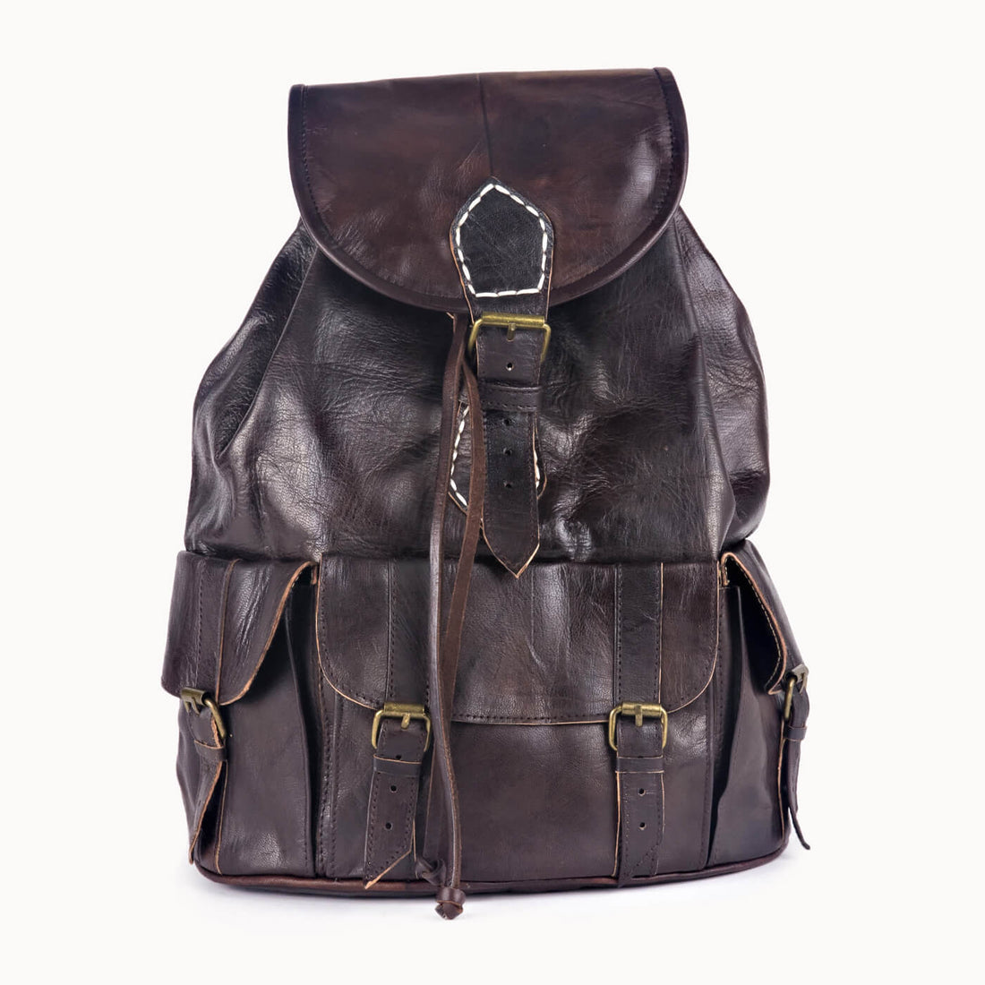 Doenya Leren Rugzak 'Mädl' bruin, boho, Ibiza stijl - Doendoe Webshop