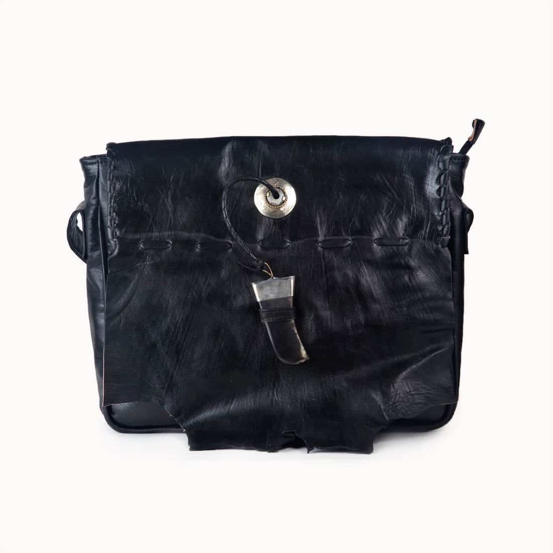 Doenya Leren Tas 'Zulu' zwart, boho, Ibiza stijl - Doendoe Webshop
